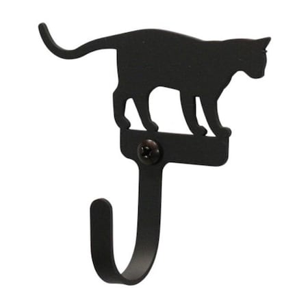 Village Wrought Iron Village Wrought Iron WH-247-S Small Wall Hook - Cat at Play - Black WH-247-S